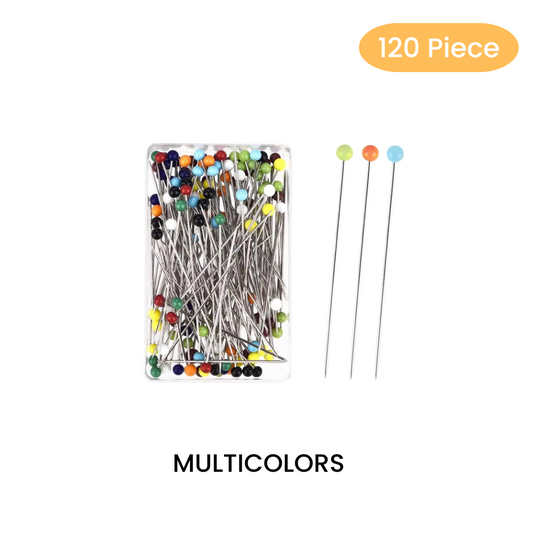 120Pcs Sewing Pins Glass Head Multicolor