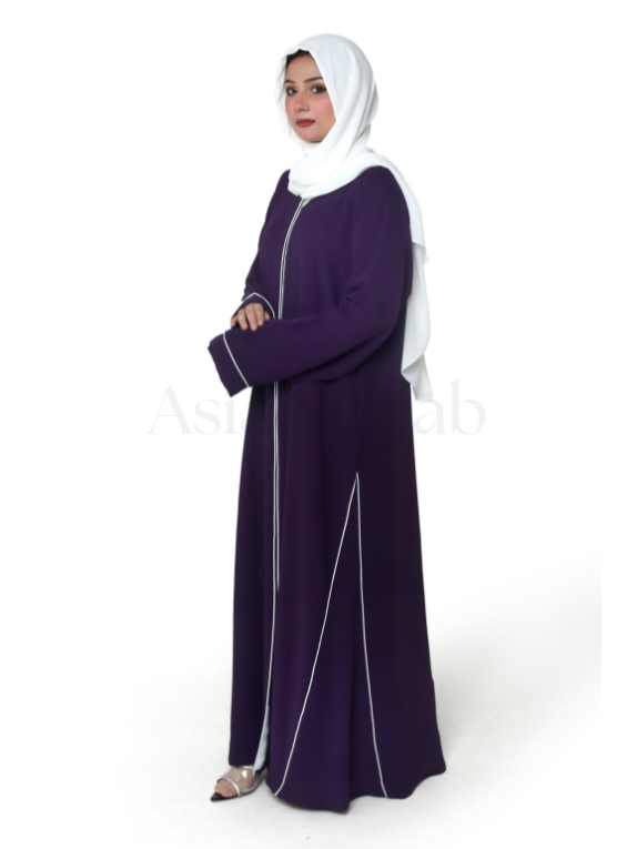 Plum Piped Abaya