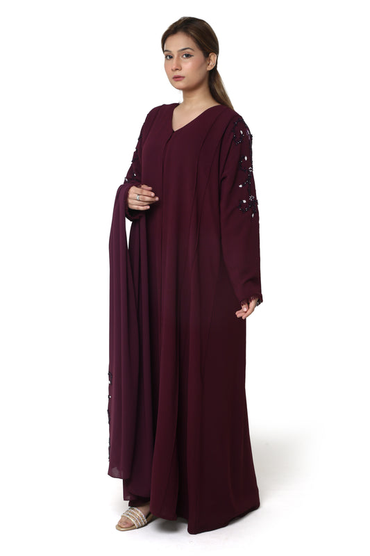 Plum Elegance Abaya