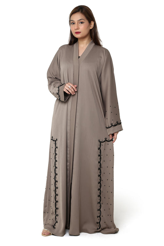 Elegant Embellished Taupe Abaya