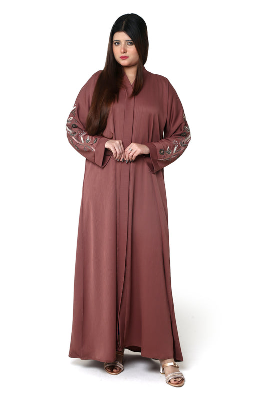 Rosewood Embellished Sleeve Abaya