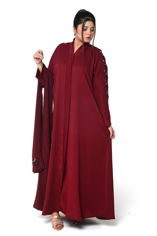 Garnet Embroidered Abaya