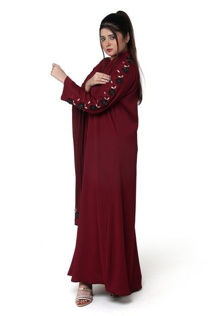 Garnet Embroidered Abaya