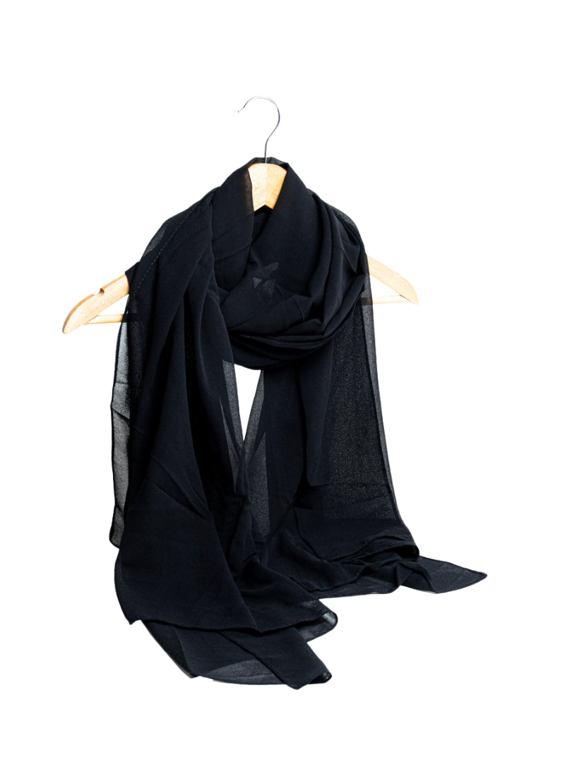 Georgette Hijab - Jet Black