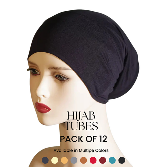 Pack of 12 Tube Caps - Hijab Cap for Women